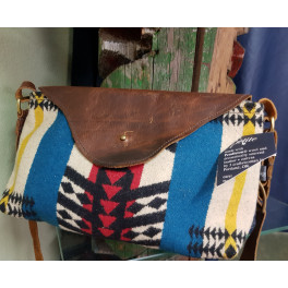 Handtasche für Damen aus Wollstoff und Leder