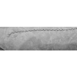 Silber Kette mit länglichen, ovalen Gliedern, 42 cm lang