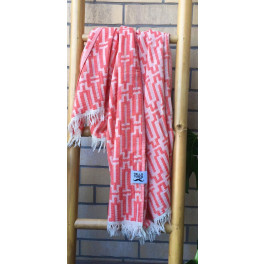 "Kilim" leichtes Tuch in Koralle