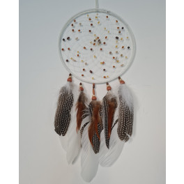 NEU Spirit Feather Traumfänger in dezentem Weiss