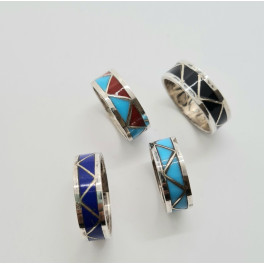 Inlay Ring der Zuni- verschiedene Farben