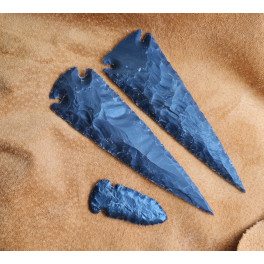 Sehr hochwertige Pfeilspitzen aus Obsidian, Handarbeit der Cherokee