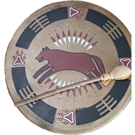 Trommel aus dem Taos Pueblo "Hunting Wolf"