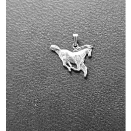 Pferd im Galopp aus Silber flacher Anhänger/Charm