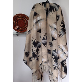 NEU Poncho "Aztec crème"