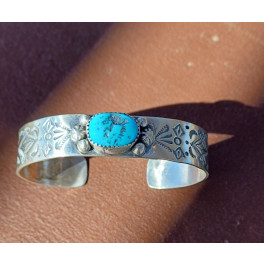 Traditioneller Armreif für Damen und Herren mit Türkis, Navajo 