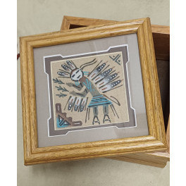 Sandbild-Kiste indianisches Symbol Yei Tänzer