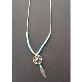Kurze Liquid Silver Kette "Mini Traumfänger"