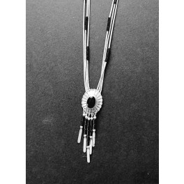 Liquidsilverkette "Concho +Dangles"- mit Onyx