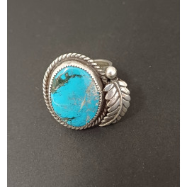 Ring mit grossem Türkis, Vintage, grosse Grösse (US 13)