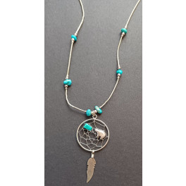 Längere Liquid Silver Kette "Dreamcatcher/Bear"