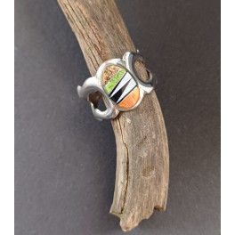 Ring mit Einlegearbeit, für Damen und Herren, Gr. 10