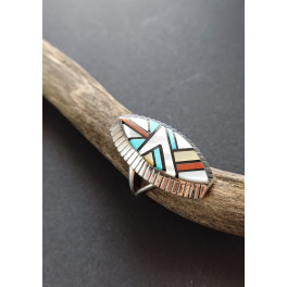 Ring mit Einlegearbeit, für Damen, kleine Grösse