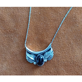 Navajo Silberschmuck: Onyx-Collier /Anhänger
