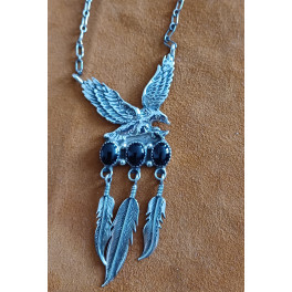 Kette mit Anhänger Adler mit Onyx