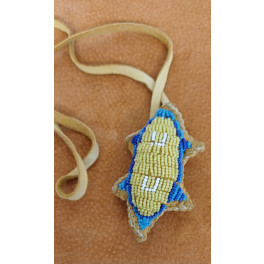 Hirschleder Nabelschnur "Beutel"/Amulett, indianische Handarbeit