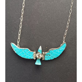 Adler Steinschnitzerei Collier aus Türkis