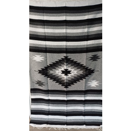 Gewobene, original mexikanische Decke-hellgrau
