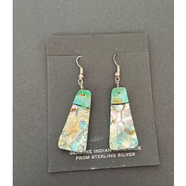 Navajo Ohrhänger aus Abalone und Türkis