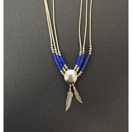 Liquid Silver Collier mit Lapis Lazuli