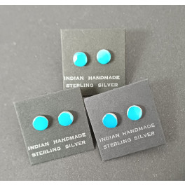 Winzige Ohrstecker Türkis, indianische Handarbeit, Zuni