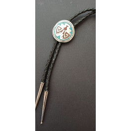 Chip Inlay Bolo Tie Vintage 