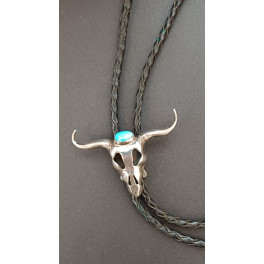 Bison-Schädel Bolo Tie Vintage - mit Türkis