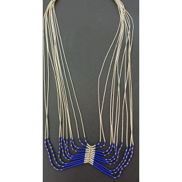 Liquid Silver Collier mit Lapis Lazuli, 10strängig
