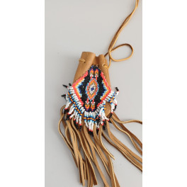 Hirschleder Medizinbeutel, Navajo - mit Perlenarbeit