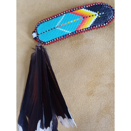 Haarspange Beadwork "Firefeather"