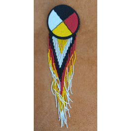 Haarspange Beadwork "4 Directions" der Mohikaner