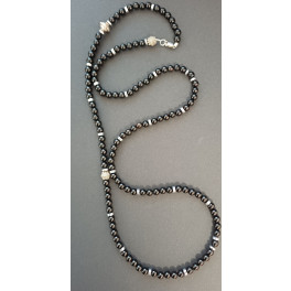 Lange Kette mit Onyx und Silber