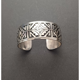 Breiter Armreifen der Navajo, Ornamentik Motiv VINTAGE