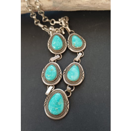 Navajo Silberschmuck: Türkiscollier VINTAGE