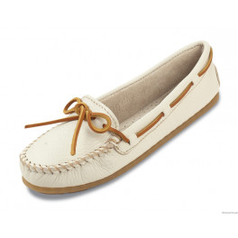 Glattleder Mokassin in Offwhite