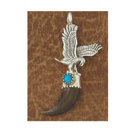 Anhänger Adler mit kleiner Kralle und Türkis