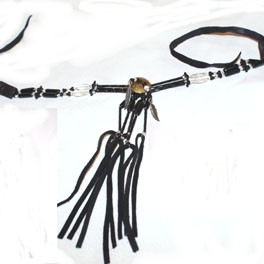 Hals-Choker aus schwarzen Glasperlen mit Messing, Kanada