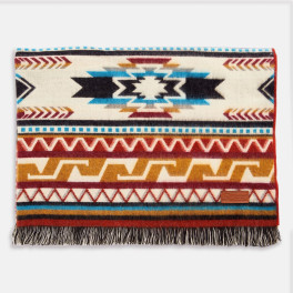 Original Ecuador leichte Decke (Throw) mit Fransen "Earth"