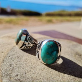 Herren Ring "Donnervogel" mit grossem Türkis 