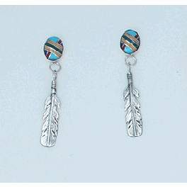 Zuni Inlay Ohrringe "Multi"