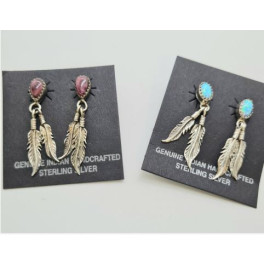 Ohrringe der Navajo - verschiedene Edelsteine-hellblau