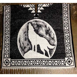 Wolfmotiv Poncho aus Mexico