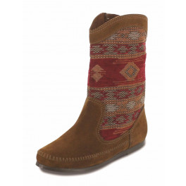 Baja Boot, Mokassinstiefel mit Ethnomuster, Gr. 38