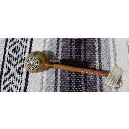 Mini und Medium Rasseln der Navajo, bemalt mit schamanischen Motiven in 2 Grössen