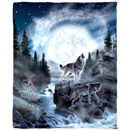  Kuschelige Decke  "Moon Wolves"