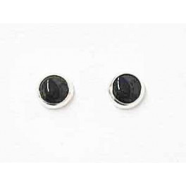 Kleine Stecker  in Silber-schwarz (Onyx)