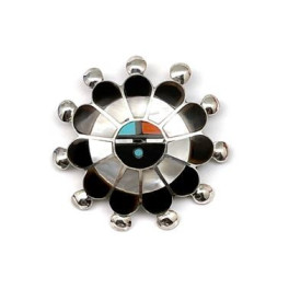 Anhänger/Brosche der Zuni "Sunface"