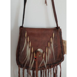 Handtasche mit Pferdehaar und Fransen