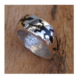 Ring "Lizard" mit Einlegearbeit 