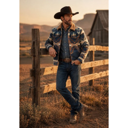 Lässige Westernjacke mit Fleece gefüttert